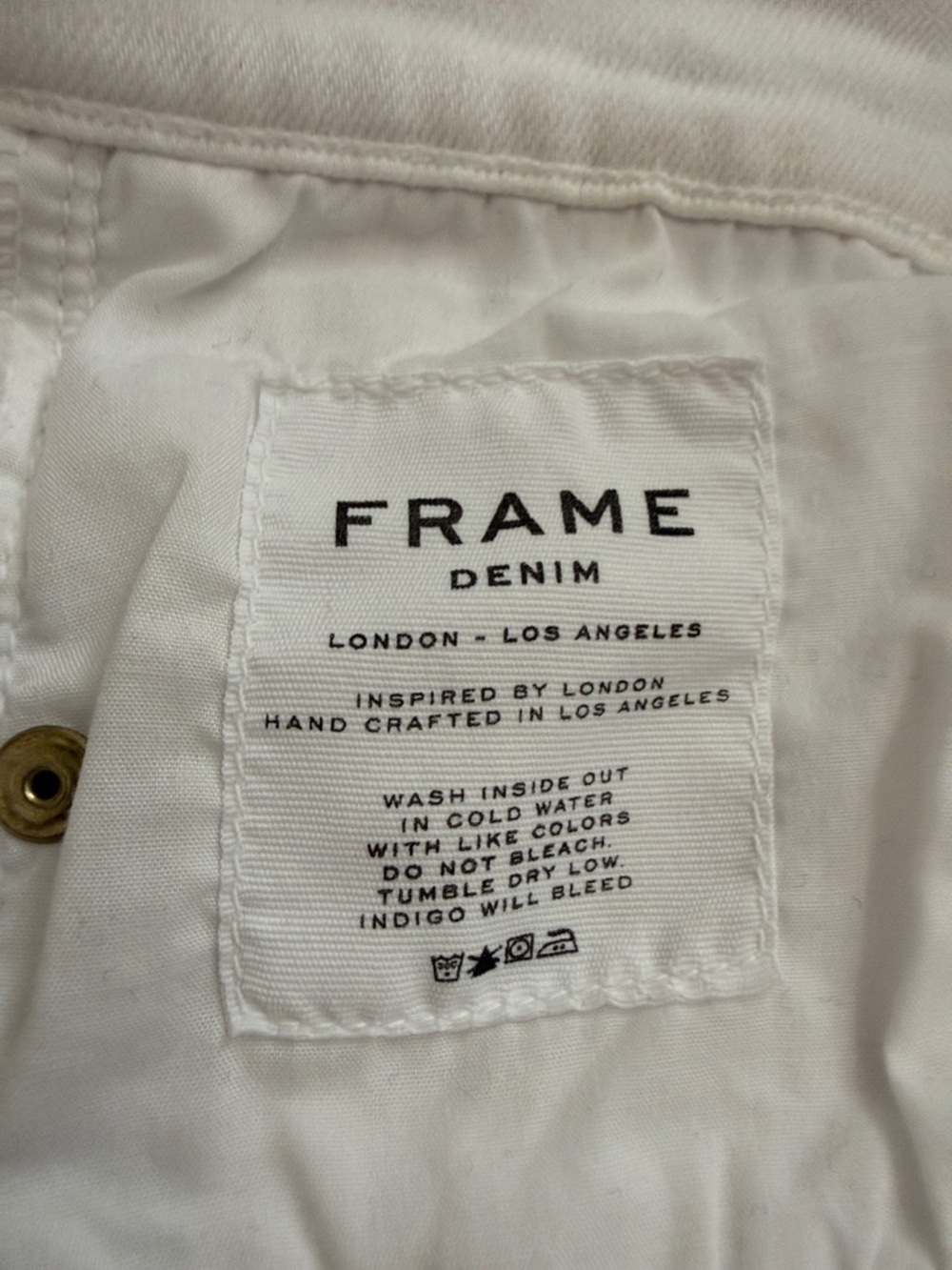 Frame White Jeans Flare Denim Size 32 Forever Karlie Womens Gold Button - Picture 8 of 9